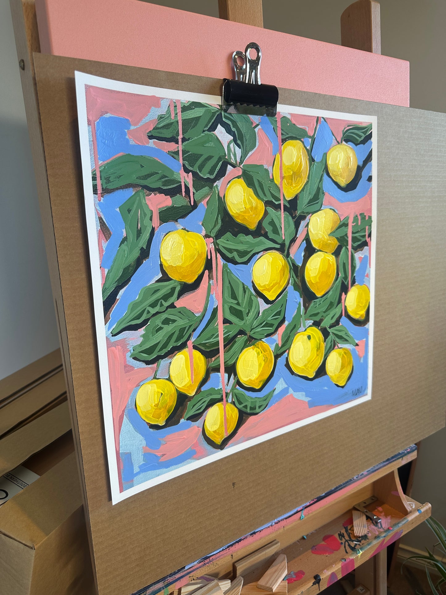 Fine Art Print of "Santorini Lemonade" with detailing by Fran