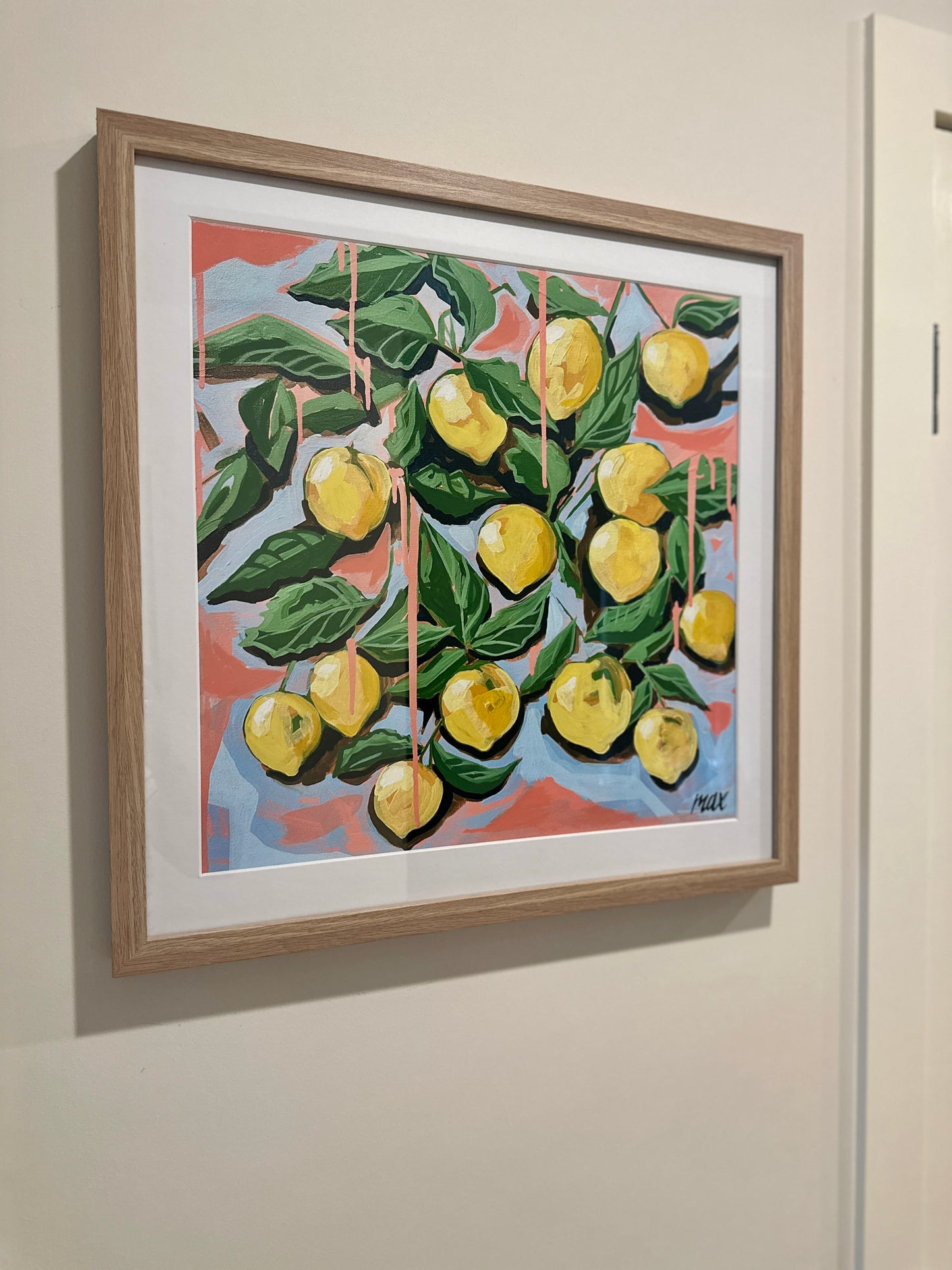 Limited Print of "Santorini Lemonade" with detailing by the artist.