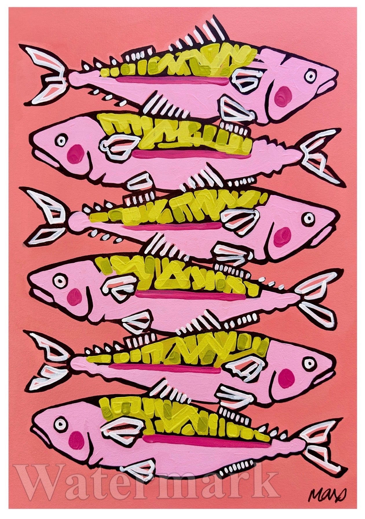 South of France Sardines Poster - Signed and Titled