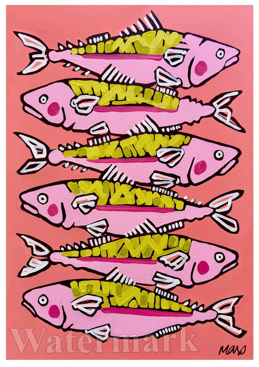 South of France Sardines Poster - Signed and Titled