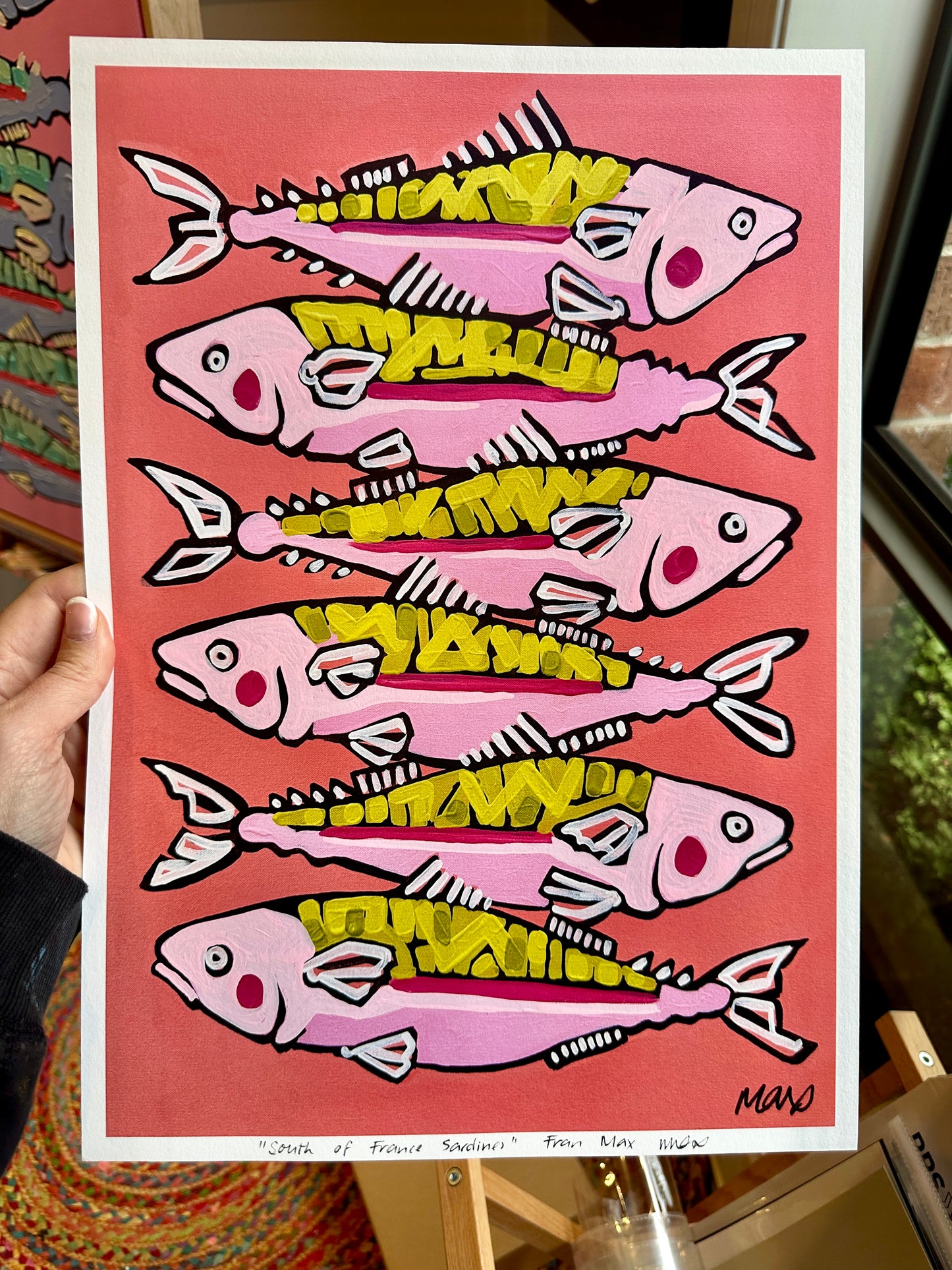South of France Sardines A3 Fine Art Print with detailing.