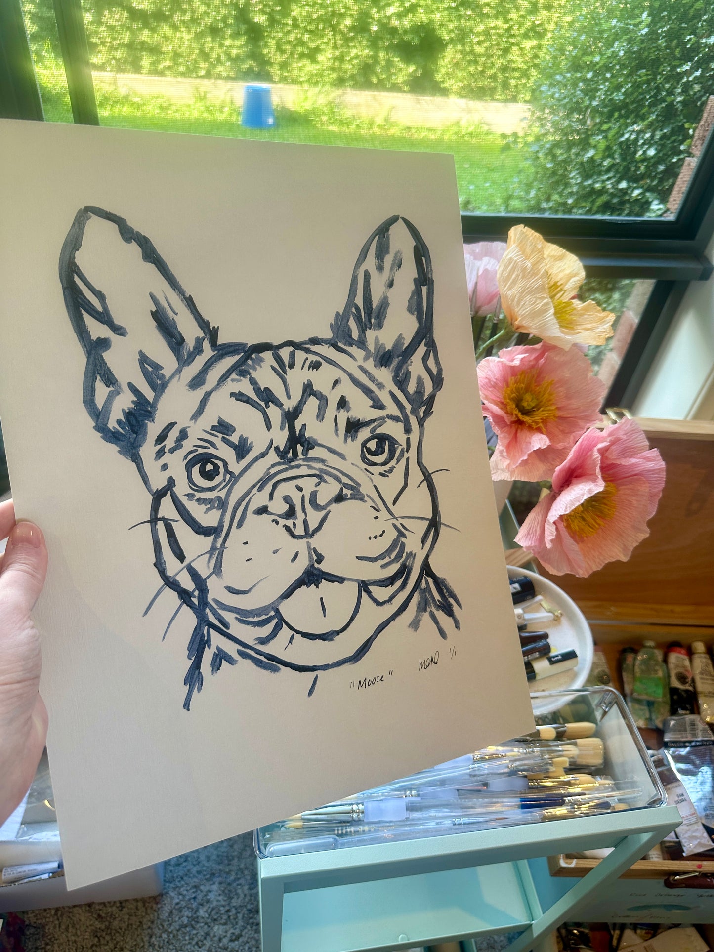 Black and White -  Pet Portrait - Delivered before Christmas