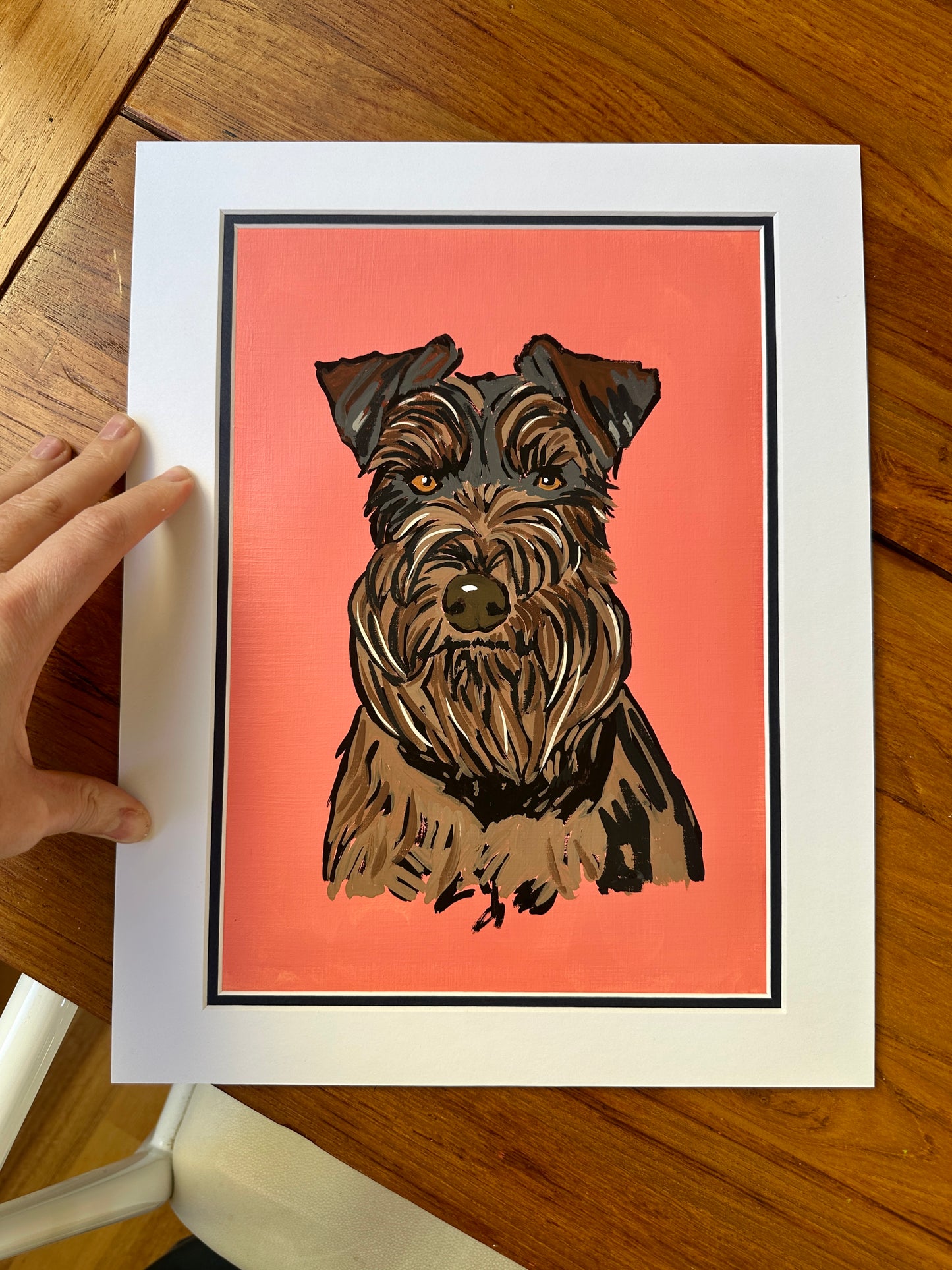 Gouache Pet Portrait on Paper
