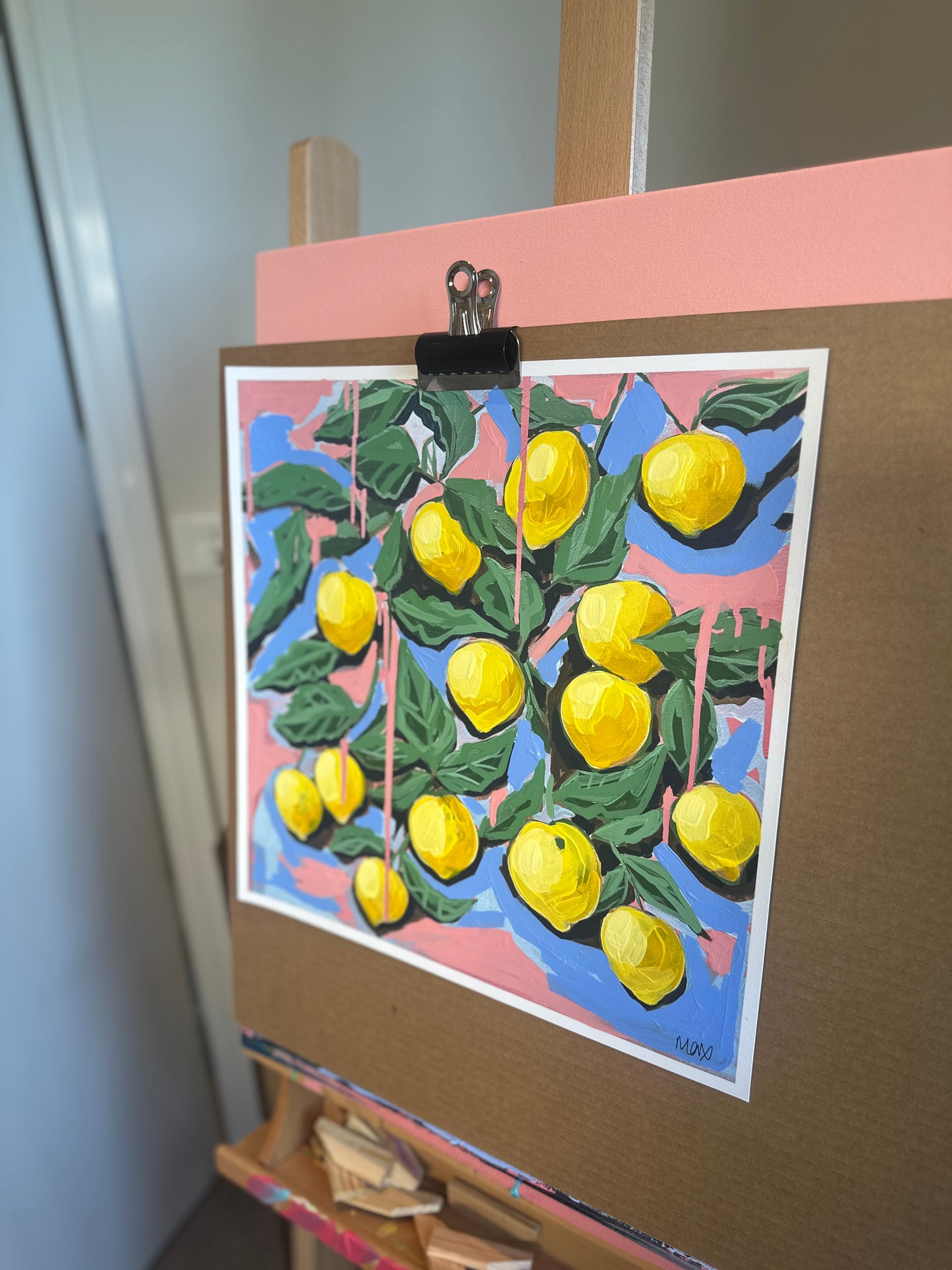 Fine Art Print of "Santorini Lemonade" with detailing by Fran